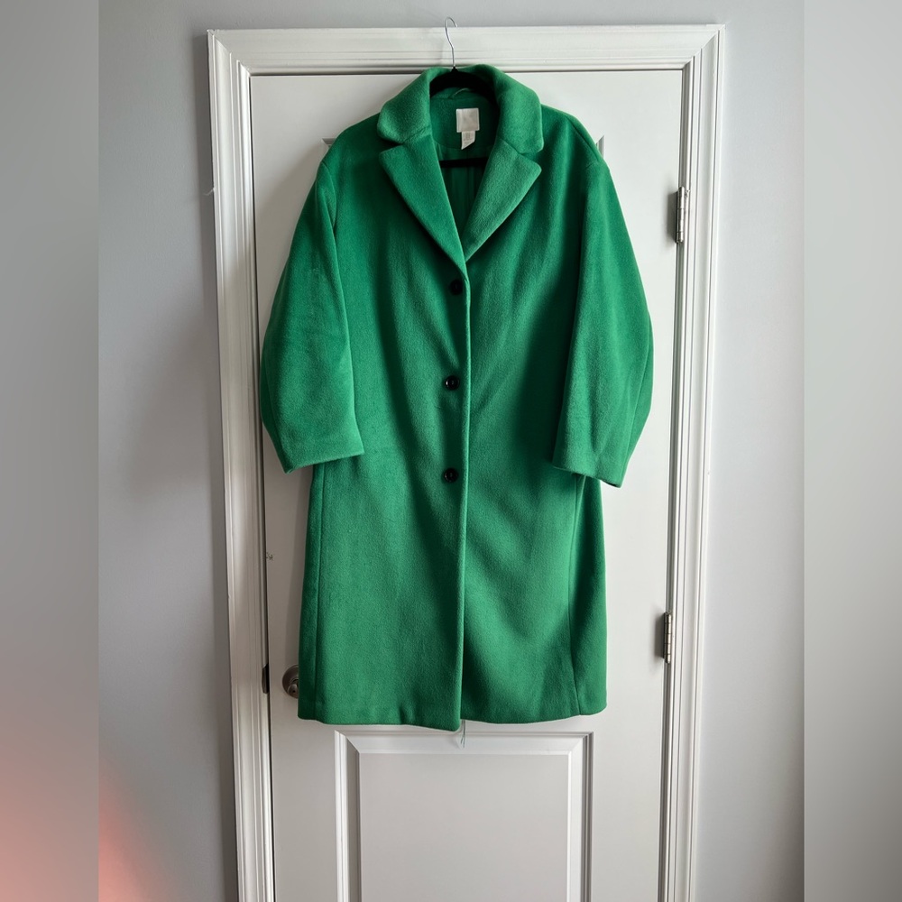 H&M Vibrant Green Trench Coat